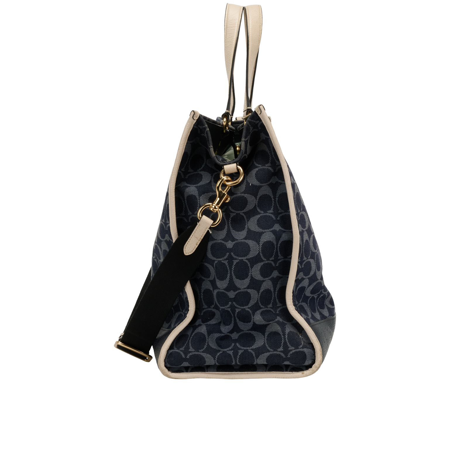 Dempsey Tote 40, &pound;120, Handbags, Blue/White, Canvas/Leather, Side view